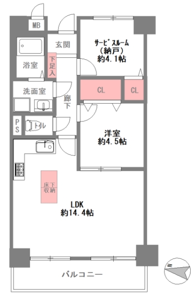 芦屋市南宮町 中古マンション間取画像