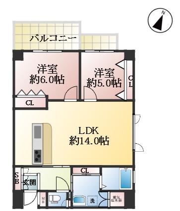 芦屋市南宮町 中古マンション間取画像