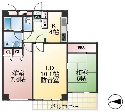 芦屋市翠ケ丘町 中古マンション間取画像