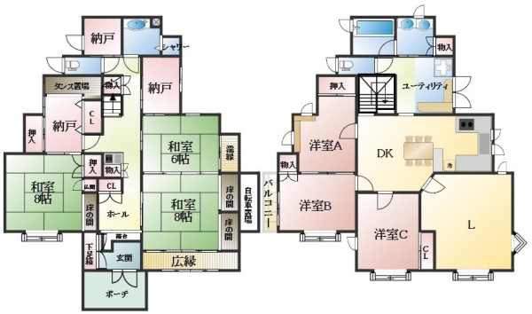 芦屋市東芦屋町 中古一戸建間取画像