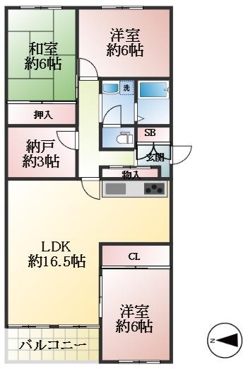 芦屋市若葉町 中古マンション間取画像