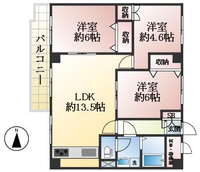 芦屋市打出小槌町 中古マンション間取画像